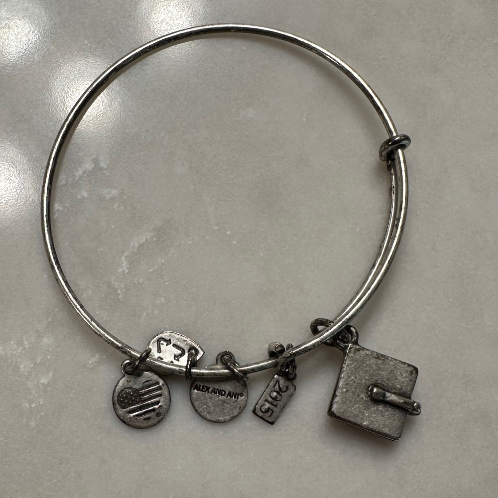 Alex and Ani Silver Grad Hat Bangle 2015